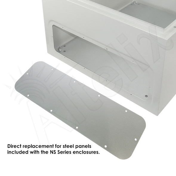 Aluminum Access Panel with 3 PG16 Cable Glands & 3 Cable Grommets