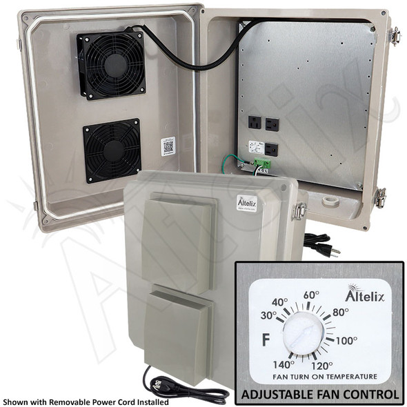 Altelix 14x12x8 Fiberglass Weatherproof Vented NEMA Enclosure with