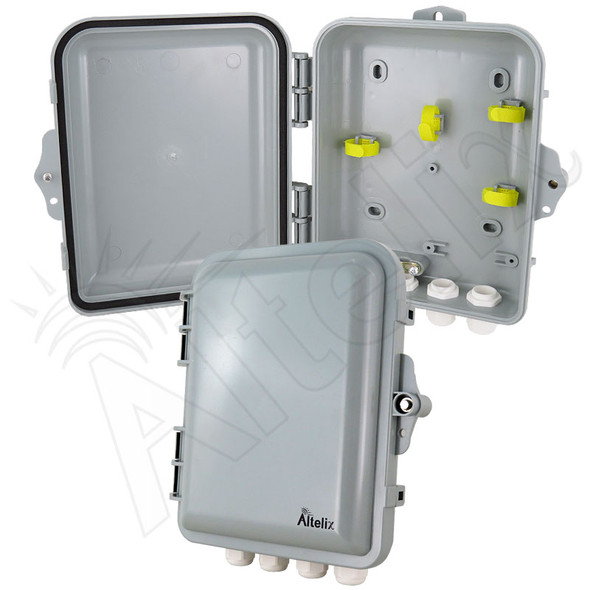 Altelix 9x8x3 IP66 NEMA 4X PC+ABS Plastic Weatherproof Utility Box with Hinged Door