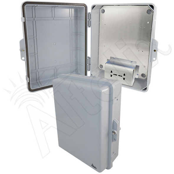 Altelix 14x11x5 Polycarbonate + ABS Weatherproof NEMA Enclosure with 100-240 VAC Universal Power Outlet