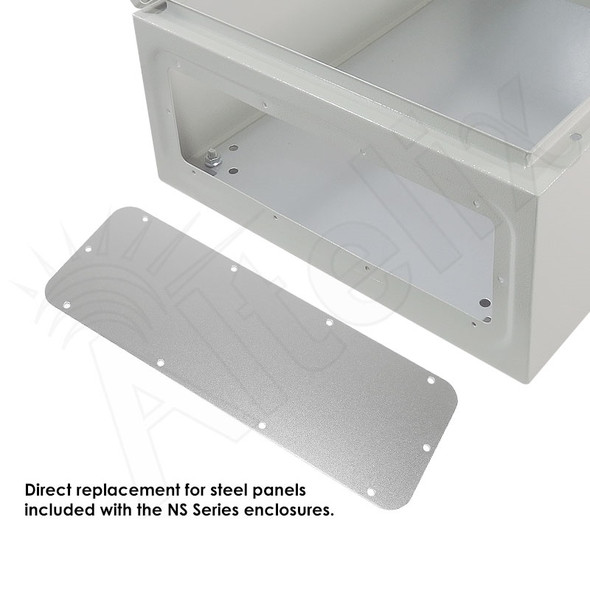 Blank Aluminum Access Panel for NS161608, NX161608, NS201612, NX201612 and NS241612 Enclosures