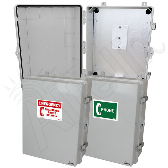 Altelix 17x14x7 IP66 NEMA 4X Outdoor Weatherproof Emergency Phone Call Box and Service Phone Box