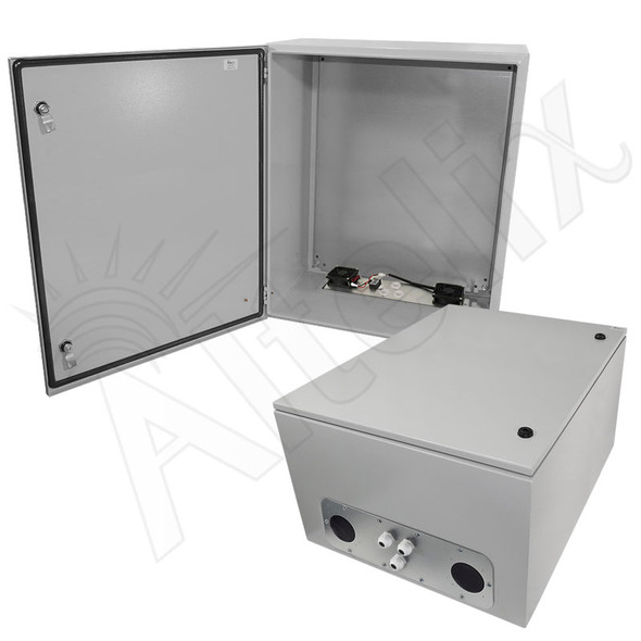 Altelix 28x24x16 Steel Weatherproof NEMA Enclosure with Dual 24 VDC Cooling Fans
