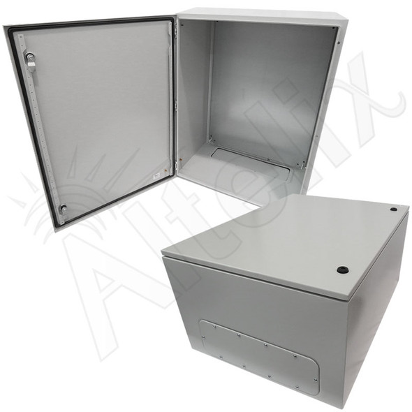 Altelix 32x24x16 Steel NEMA 4x / IP66 Weatherproof Equipment Enclosure with Blank Steel Equipment Mounting Plate