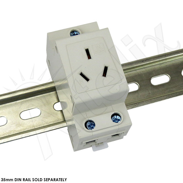 DIN Rail Mounted 3 Prong Australia Type I Power Receptacle