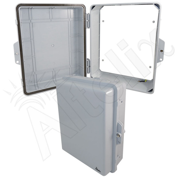 Altelix 14x11x5 Polycarbonate + ABS Indoor / Outdoor RF Transparent WiFi Access Point Enclosure with PVC Non-Metallic Equipment Mounting Plate