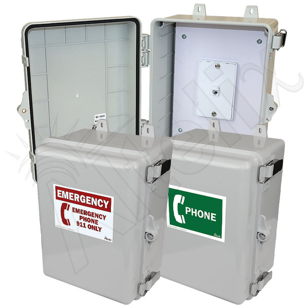 Altelix 12x9x7 IP66 NEMA 4X Outdoor Weatherproof Emergency Phone Call Box and Service Phone Box
