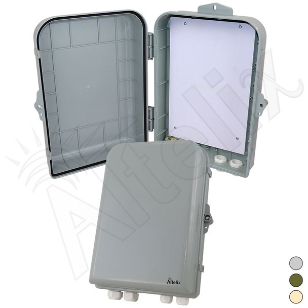 Altelix 15x10x5 Polycarbonate + ABS NEMA 4X Indoor / Outdoor RF Transparent Enclosure with PVC Non-Metallic Equipment Mounting Plate