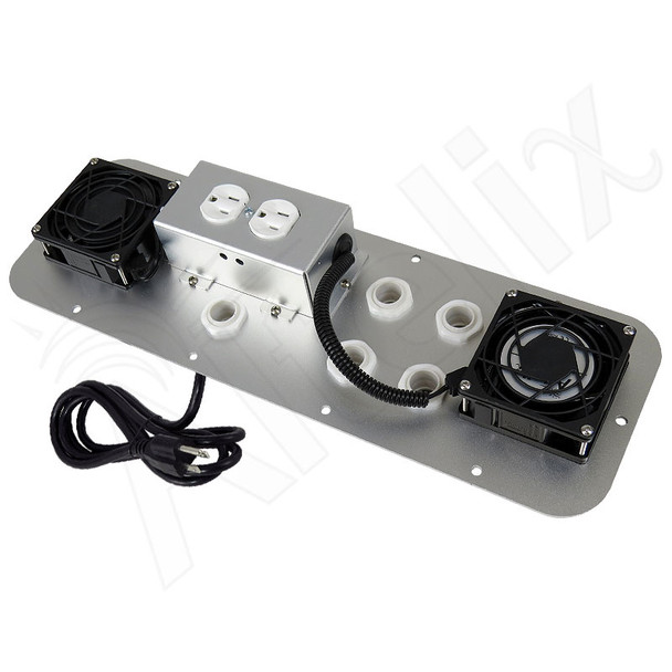 Power Module with Single 120VAC Duplex Outlet and Cooling Fan for NS242012, NS242412, NX242416, NS242416, NS242424, NS282416 and NS322416 Enclosures