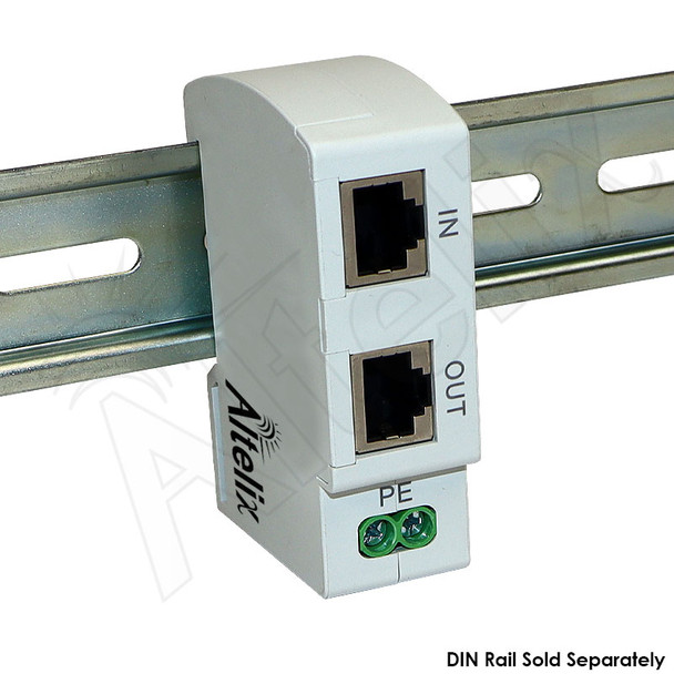 Altelix DIN Rail Mount Gigabit Ethernet PoE Surge Protector