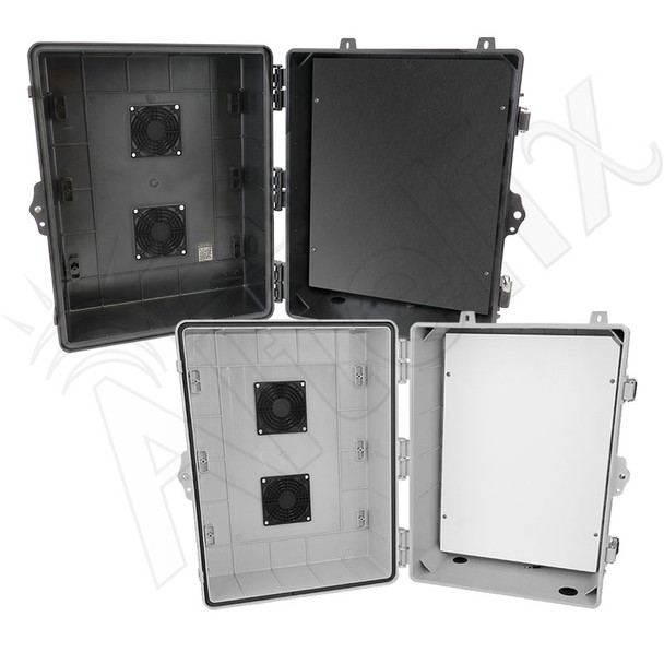 Altelix 17x14x9 Polycarbonate + ABS Vented RF Transparent Outdoor WiFi Enclosure with No-Drill PVC Equipment Mounting Plate