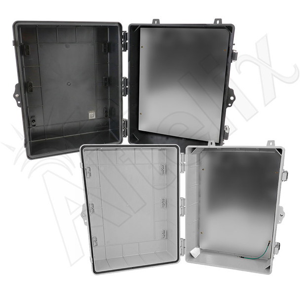 Altelix 17x14x9 Polycarbonate + ABS NEMA 4X Enclosure with Aluminum Equipment Mounting Plate