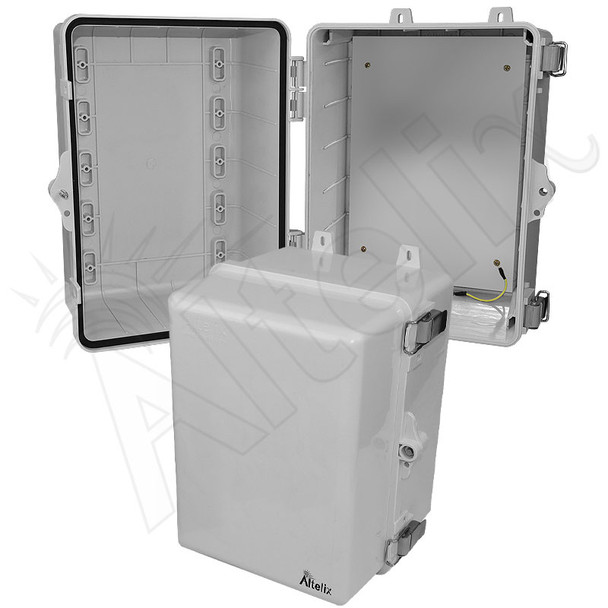Altelix 12x9x9 Polycarbonate + ABS NEMA 4X Enclosure with Aluminum Equipment Mounting Plate