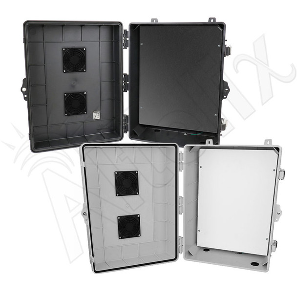Altelix 17x14x7 Polycarbonate + ABS Vented RF Transparent Outdoor WiFi Enclosure with No-Drill PVC Equipment Mounting Plate