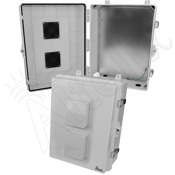 Altelix 17x14x7 Polycarbonate + ABS Vented Enclosure with Aluminum Equipment Mounting Plate