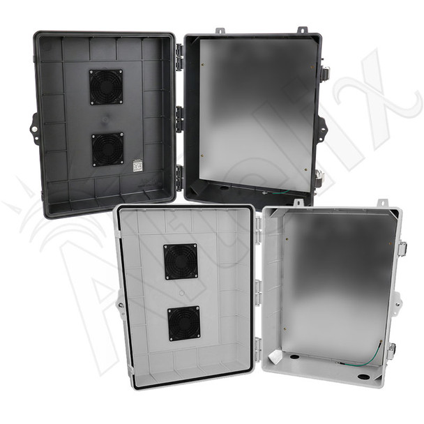 Altelix 17x14x7 Polycarbonate + ABS Vented Enclosure with Aluminum Equipment Mounting Plate