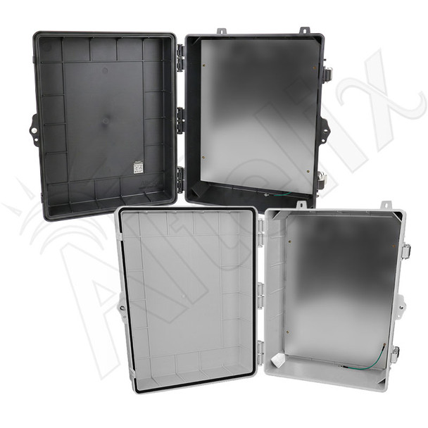 Altelix 17x14x7 Polycarbonate + ABS NEMA 4X Enclosure with Aluminum Equipment Mounting Plate