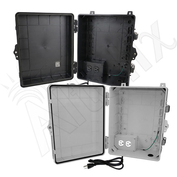Altelix 14x11x7 Polycarbonate + ABS NEMA 4X RF Transparent Outdoor WiFi Enclosure with 120 VAC Outlets & Power Cord