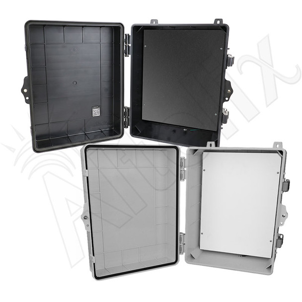 Altelix 14x11x7 Polycarbonate + ABS NEMA 4X RF Transparent Outdoor WiFi Enclosure with No-Drill PVC Equipment Mounting Plate