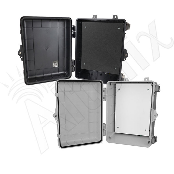 Altelix 12x9x7 Polycarbonate + ABS NEMA 4X RF Transparent Outdoor WiFi Enclosure with No-Drill PVC Equipment Mounting Plate