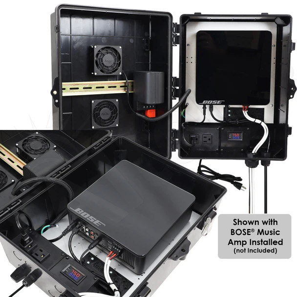Altelix Weatherproof Bose® Music Amplifier Enclosure with 120 VAC Outlets & Power Cord