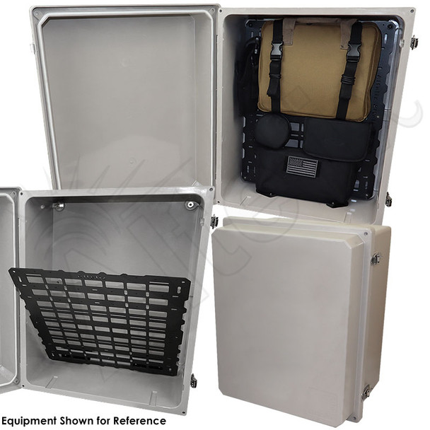 Altelix 20x16x12 Weatherproof Tactical MOLLE Panel Enclosure with Hinged 19x15 MOLLE Panel Altelix 20x16x12 Weatherproof Tactical MOLLE Panel Enclosure with Hinged 19x15 MOLLE Panel