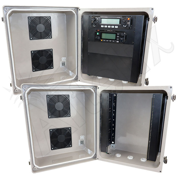 Altelix Havis® and Jotto Desk® Heavy Duty Vented Weatherproof Console Enclosure - Fiberglass FRP 14x12x10