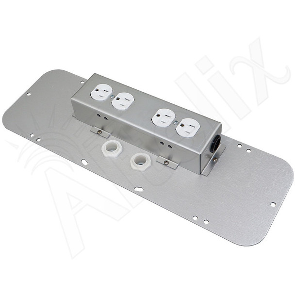 Power Module with Two Duplex 120VAC Outlets & Liquid-Tight Fitting for NS242012, NS242412, NS242416, NX242416, NS242424, NS282416, NS282424 and NS322416 Enclosures