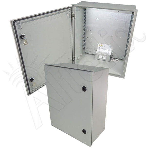 Altelix 20x16x8 NEMA 4X Fiberglass Weatherproof Enclosure with Equipment Mounting Plate & 120 VAC Outlets