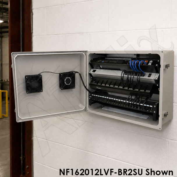 Altelix 16x20x12 Fiberglass Weatherproof NEMA Equipment Rack Enclosure | NF162012-BR_