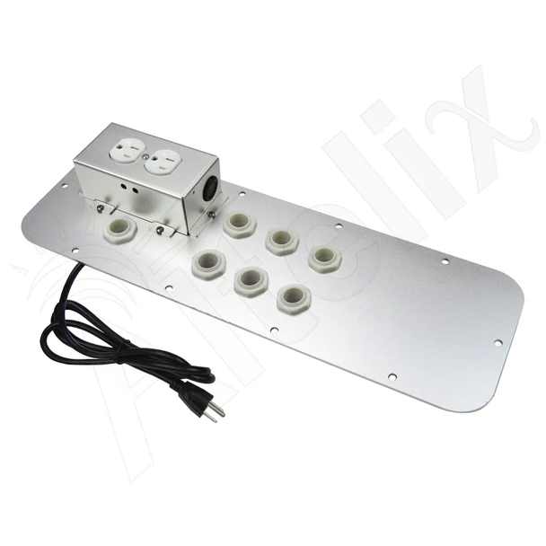 Altelix 120VAC Power Module with Single Duplex Outlet and 6 Cable Glands – Fits NS242012, NS242412, NS242416, NX242416, NS242424, NS282416, NS282424 and NS322416 NEMA Enclosures