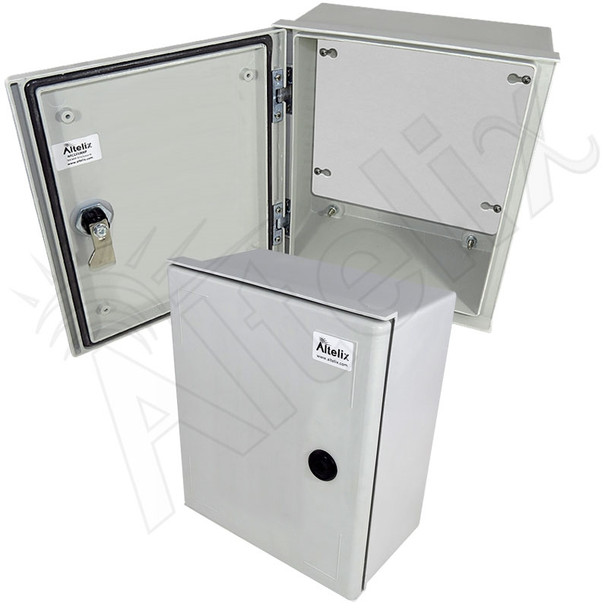 Altelix 12x10x6 NEMA 4X Fiberglass Indoor / Outdoor RF Transparent WiFi Access Point Enclosure with Non-Metallic Equipment Mounting Plate