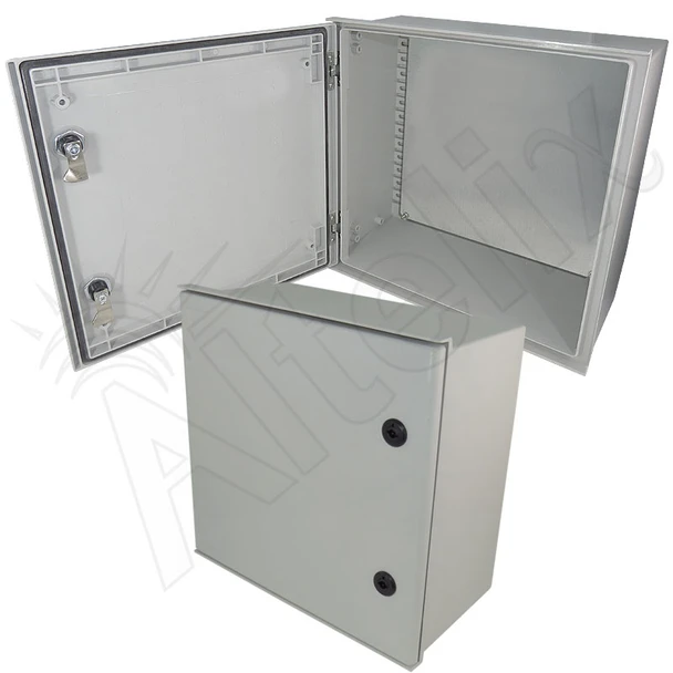 Altelix 16x16x8 NEMA 4X Fiberglass Weatherproof Enclosure with Blank Steel Equipment Mounting Plate