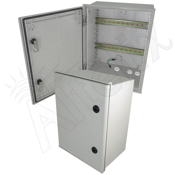 Altelix 16x12x8 Industrial DIN Rail Enclosure Fiberglass NEMA 4X