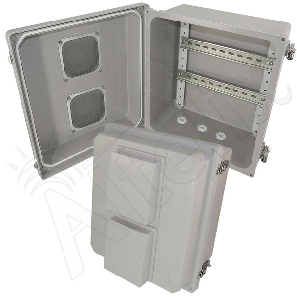 Altelix 14x12x8 Vented Industrial DIN Rail Fiberglass Enclosure