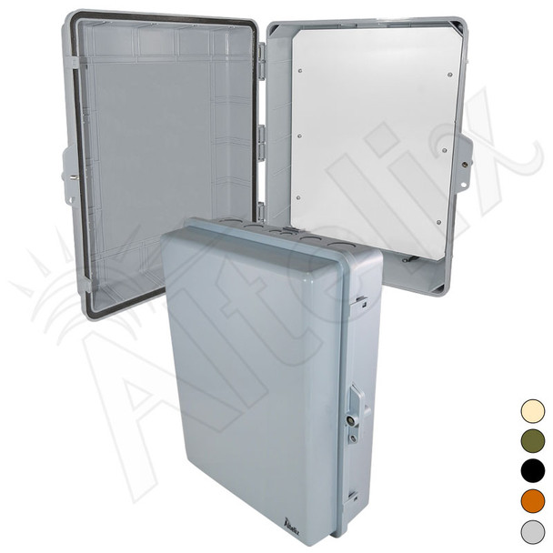 Altelix 17x14x6 Inch Polycarbonate + ABS Weatherproof WiFi NEMA Enclosure with Full Size Non-Metallic Equipment Mounting Plate