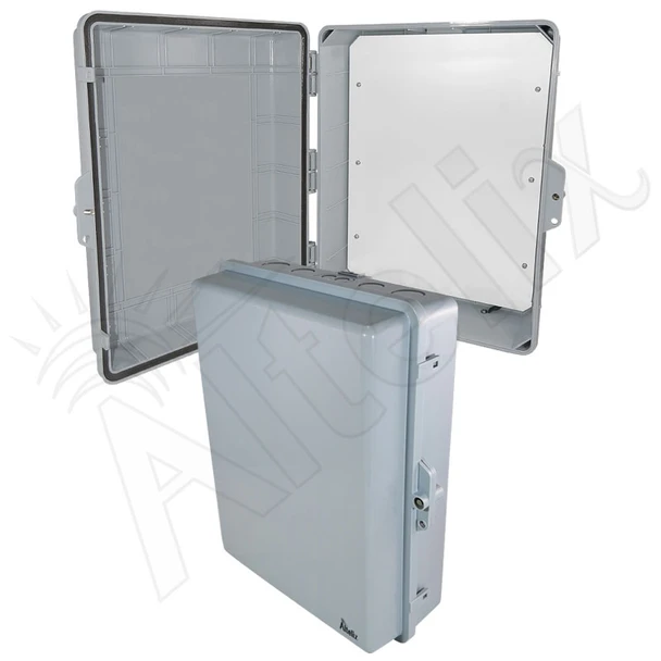 Altelix 17x14x6 Inch Polycarbonate + ABS Weatherproof WiFi NEMA Enclosure with Full Size Non-Metallic Equipment Mounting Plate