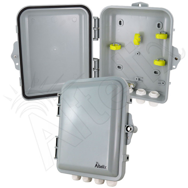 Altelix 9x8x3 IP66 NEMA 4X PC+ABS Plastic Weatherproof Utility Box with Hinged Door