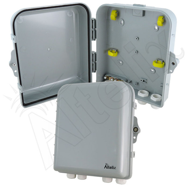 Altelix 10x9x4 IP66 NEMA 4X PC+ABS Plastic Weatherproof Utility Box with Hinged Door