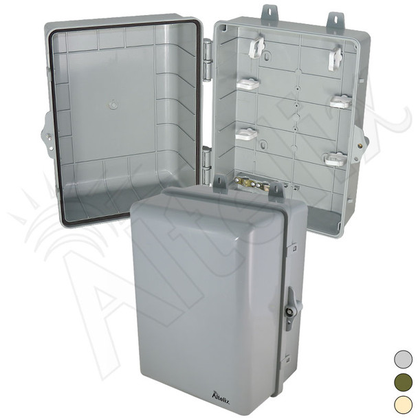 Altelix 12x9x7 IP66 NEMA 4X PC+ABS Plastic Weatherproof Utility Box with Hinged Door