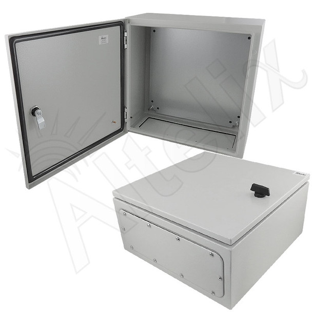 Altelix 16x16x8 Steel NEMA 4x / IP66 Weatherproof Equipment Enclosure with Blank Steel Equipment Mounting Plate