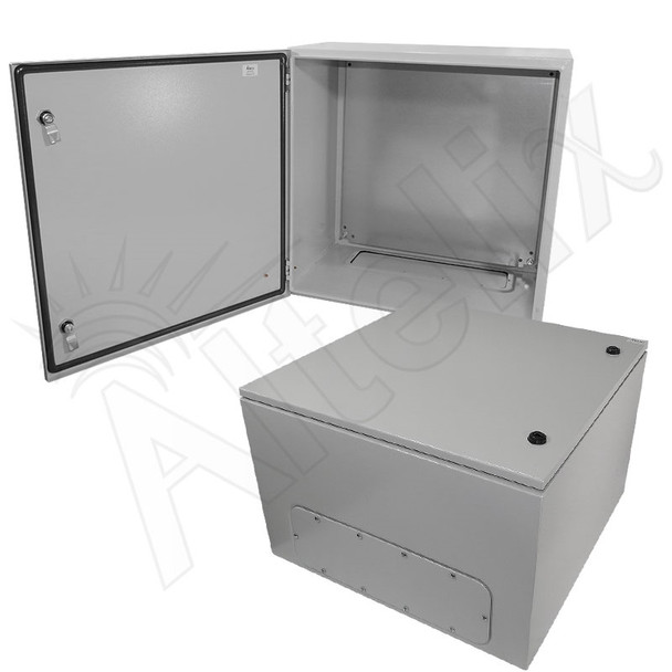 Altelix 24x24x16 Steel NEMA 4x / IP66 Weatherproof Equipment Enclosure with Blank Steel Equipment Mounting Plate