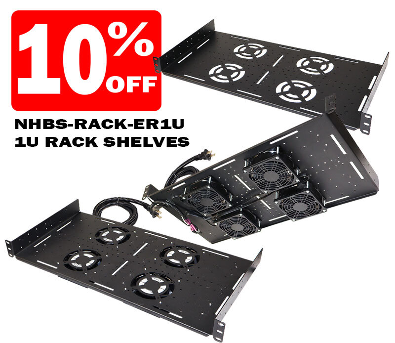 Altelix Rack Mount Fan Tray and 1U Shelf