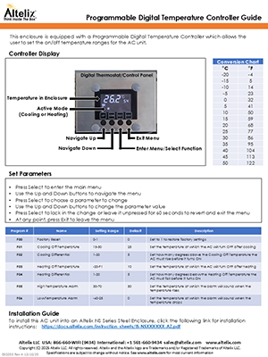 Altelix Air Conditioned / Heated Enclosure Programming Guide Altelix Air Conditioned / Heated Enclosure Programming Guide