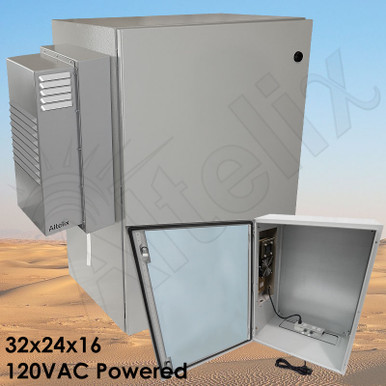 Amiyu Altelix Air Conditioned Enclosure with Heat - 32x24x16 Steel