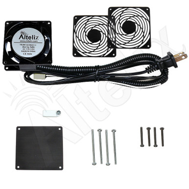 60mm Fan Kit with Thermostat and Power Cord 120VAC - Altelix