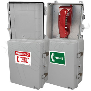 Altelix 14x11x7 IP66 NEMA 4X Outdoor Weatherproof Emergency Phone
