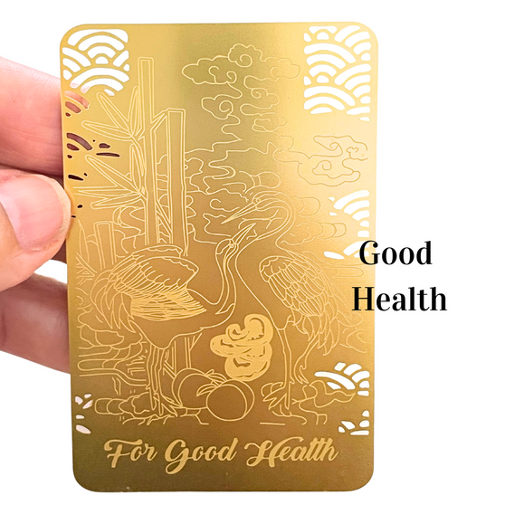 feng shui gold talisman wallet card amulet for good health