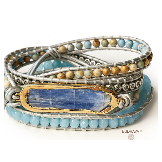 Kyanite Gemstone Wrap Bracelet