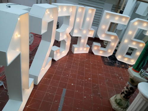 1 to 6 3 D lighted wood marquee numbers 